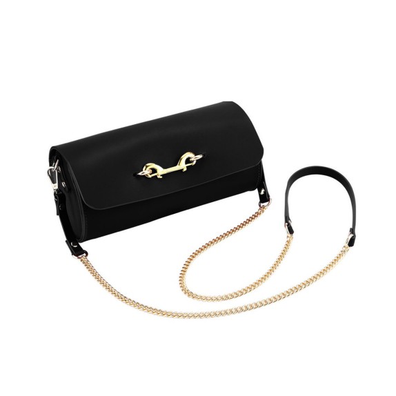 KIT 5 PEZZI PER BDSM SEXY CON BORSA PORTA OGGETTI IN PELLE VEGANA NERA