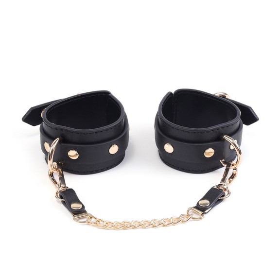 KIT 5 PEZZI BDSM SEXY CON BORSA PORTA OGGETTI IN PELLE VEGANA NERA