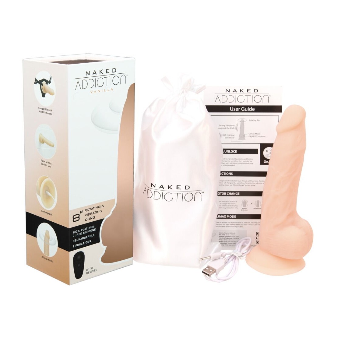 VIBRATORE REALISTICO ROTANTE SEX TOY CM. 20 NAKED