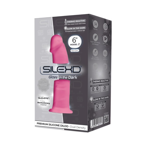 SEX TOY FALLO CON VENTOSA IN SILICONE GLOW IN THE DARK