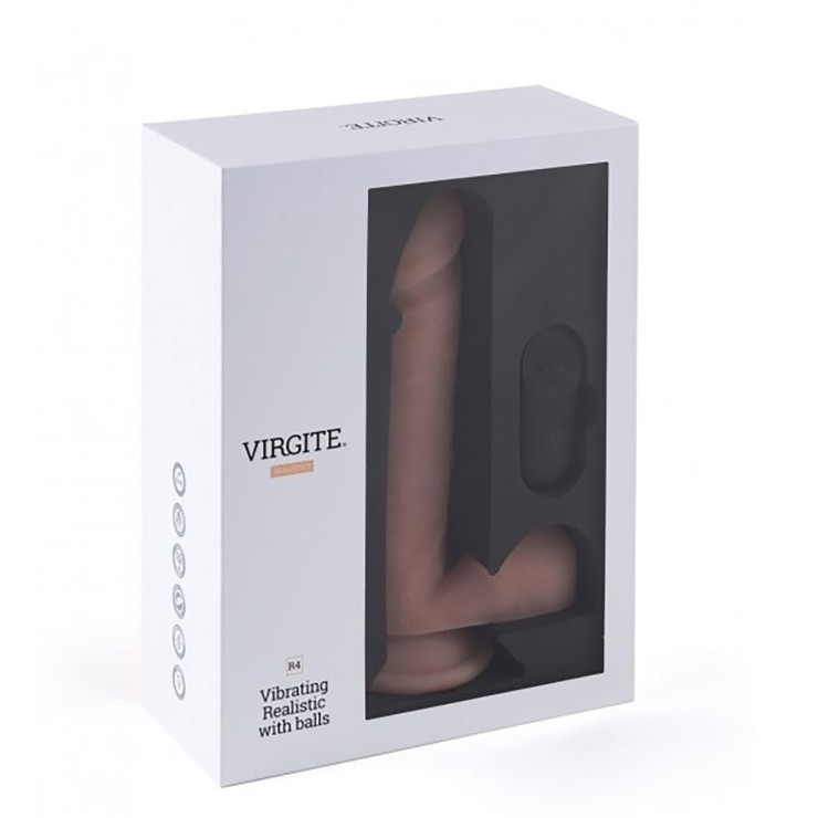 VIBRATORE VAGINALE REALISTICO CON TESTICOLI SEX TOY VIRGITE