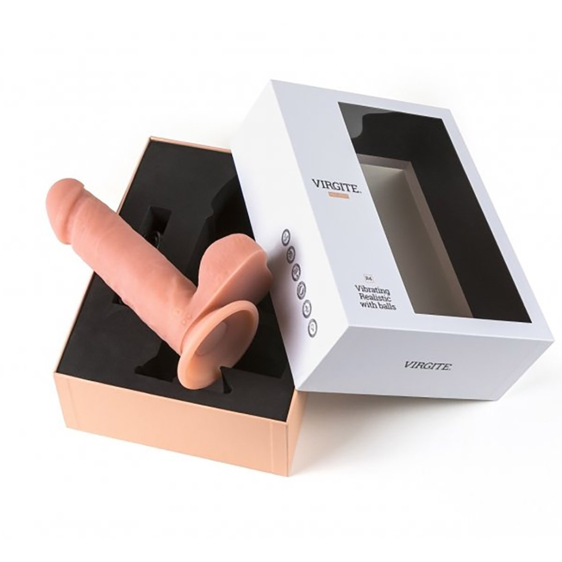 VIBRATORE VAGINALE REALISTICO CON TESTICOLI SEX...