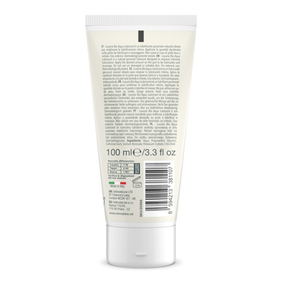 LUBRIFICANTE INTIMO VAGINALE BIOLOGICO IDRATANTE FORMATO 50 ML O 100 ML LUXURIA BIO
