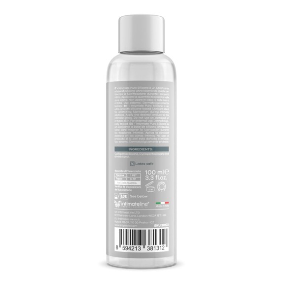 GEL LUBRIFICANTE INTIMO A BASE SILICONICA LUNGA DURATA 100 ML INTYMATE PURO