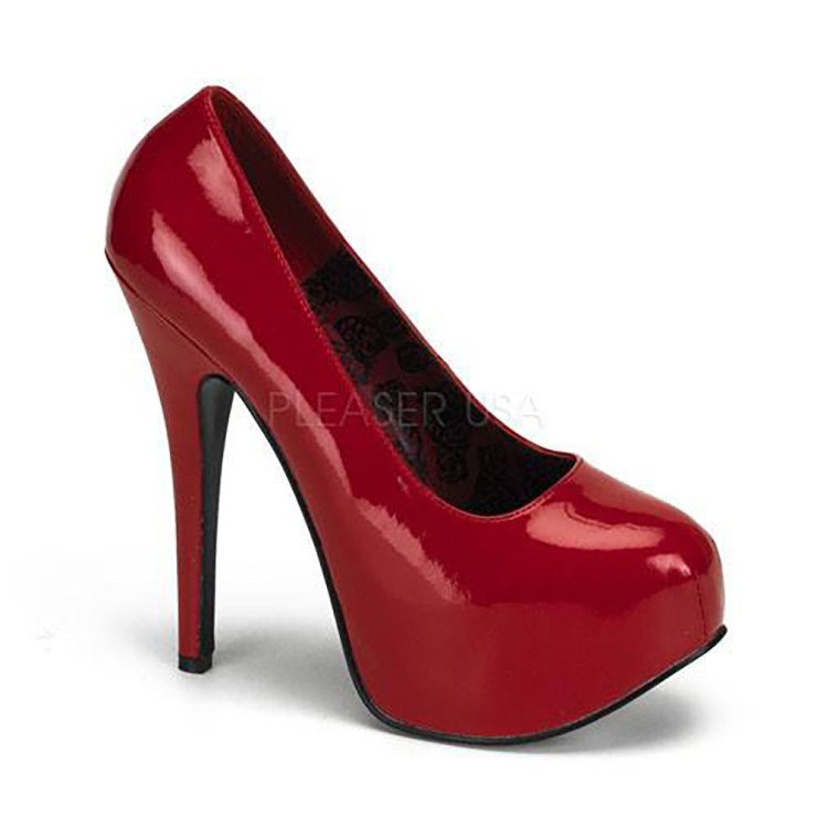 SCARPE SEXY DECOLLETE' BORDELLO IN PVC LUCIDO ROSSO