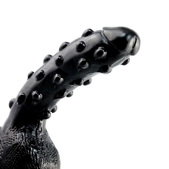 DILDO FALLO REALISTICO NERO CON RILIEVI SEX TOY KAZAN CM. 18