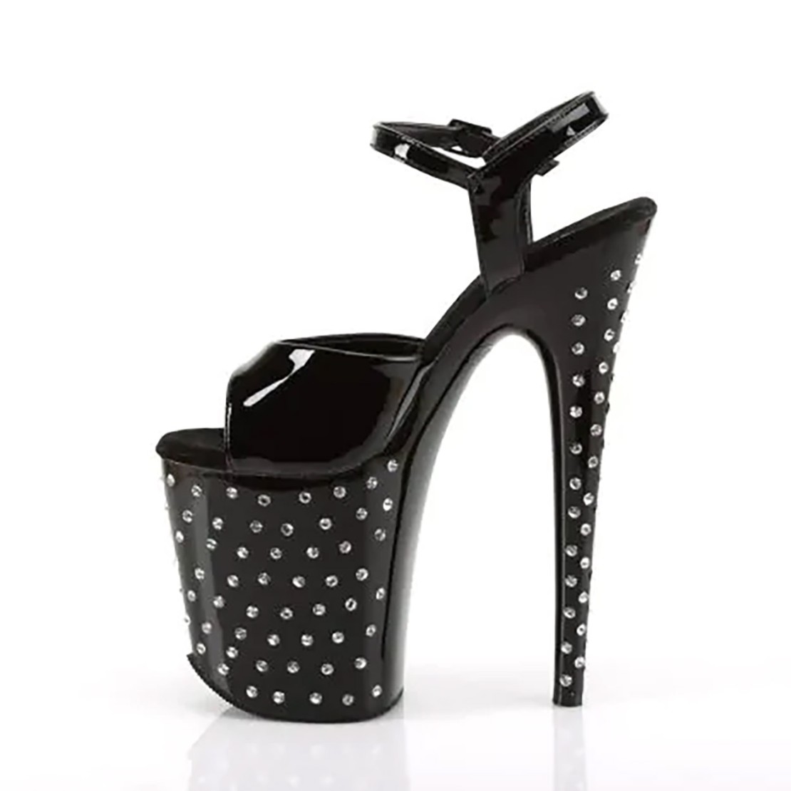 SANDALI SEXY TACCO 20 CM CON CINTURINO E STRASS