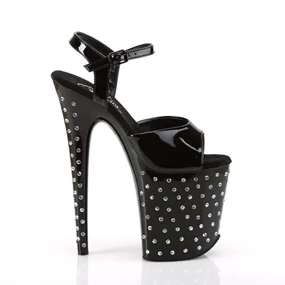 SANDALI SEXY TACCO 20 CM CON CINTURINO E STRASS