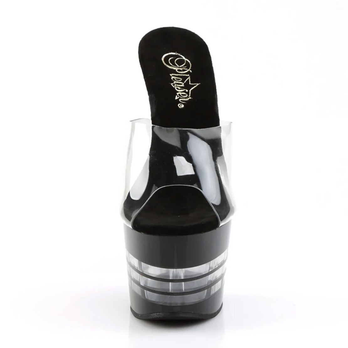 SANDALI TACCO ALTO 17.5 CM NERO CON LINEE