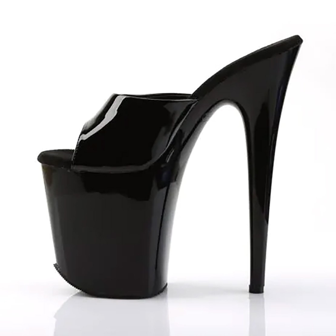 SCARPE NERO PVC TACCO 20 CM