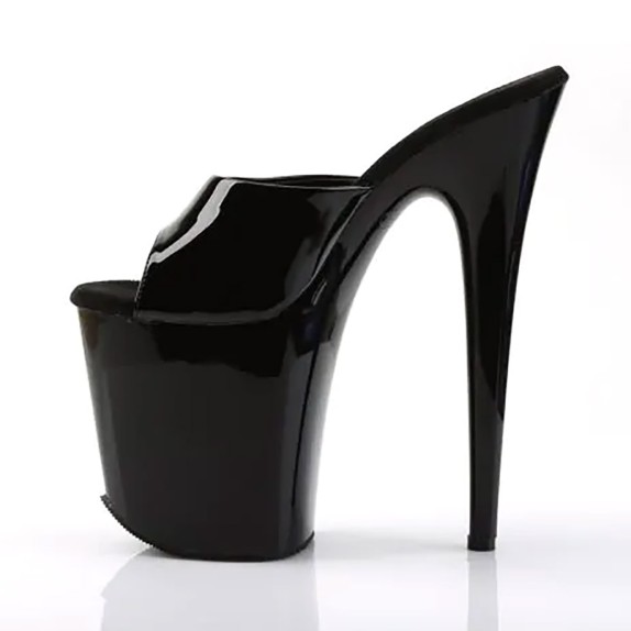 SCARPE SEXY NERE PVC TACCO 20 CM Pleaser Flamingo - 801