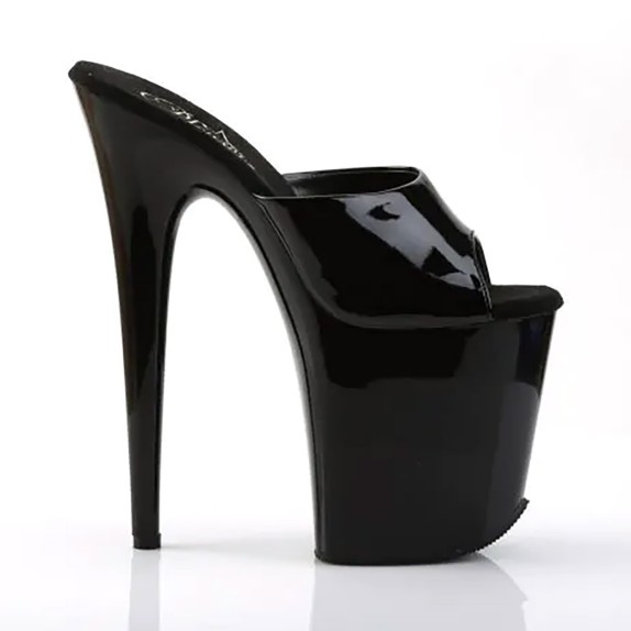 SCARPE NERO PVC TACCO 20 CM