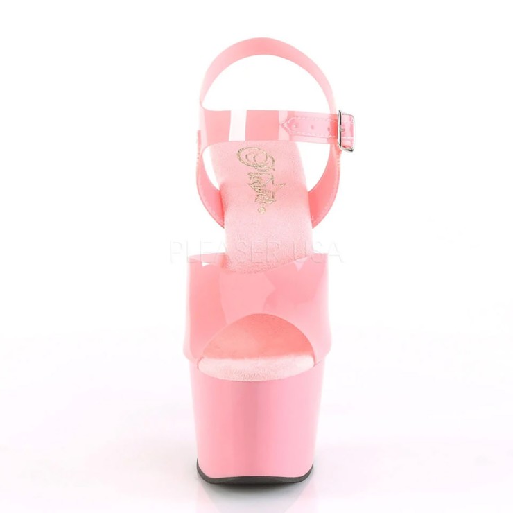 SANDALO SEXY TACCO 17-18CM ROSA CON CINTURINO IN TPU PLEASER 2