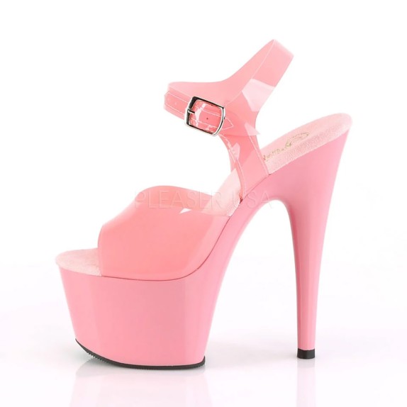 SANDALO SEXY TACCO 17-18CM ROSA CON CINTURINO IN TPU PLEASER