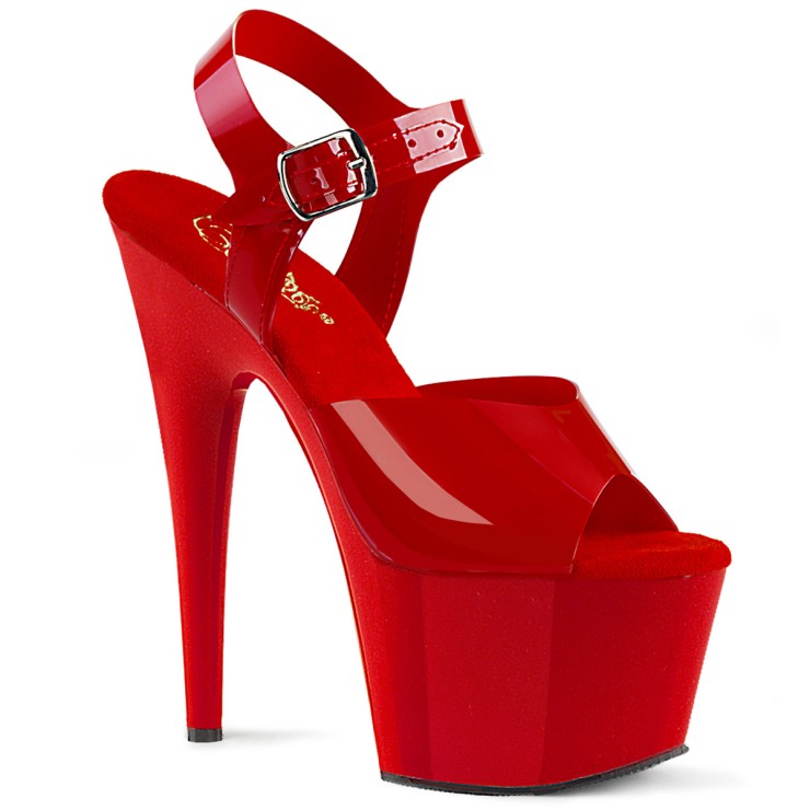 SANDALO SEXY TACCO 17-18CM ROSSO CON CINTURINO IN TPU...