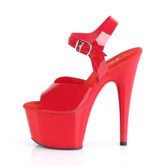 SANDALO SEXY TACCO 17-18CM ROSSO CON CINTURINO IN SILICONE PLEASER