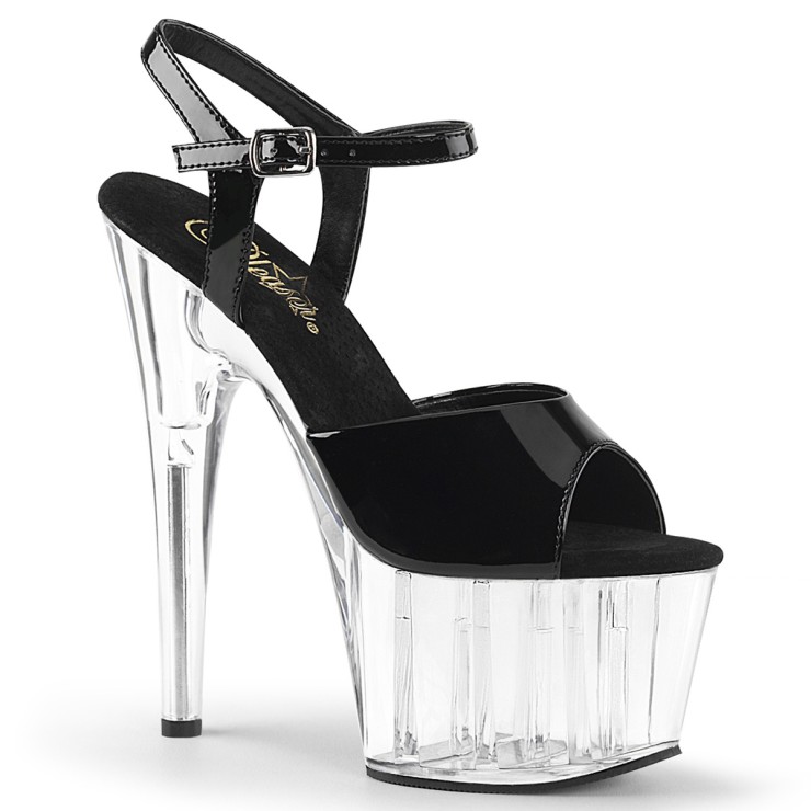 SANDALO SEXY TACCO 17-18CM TRASPARENTE CON CINTURINO E...