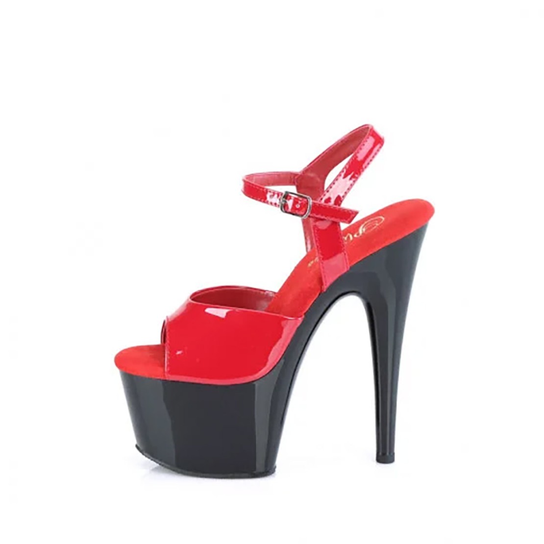 SANDALI SEXY TACCO 17-18CM BICOLORE ROSSO E...