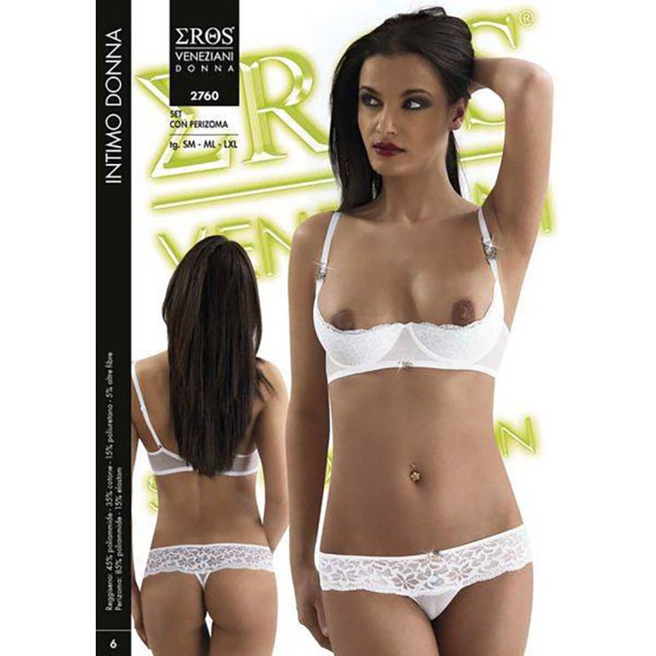 COMPLETO INTIMO SEXY DA DONNA IN PIZZO BIANCO