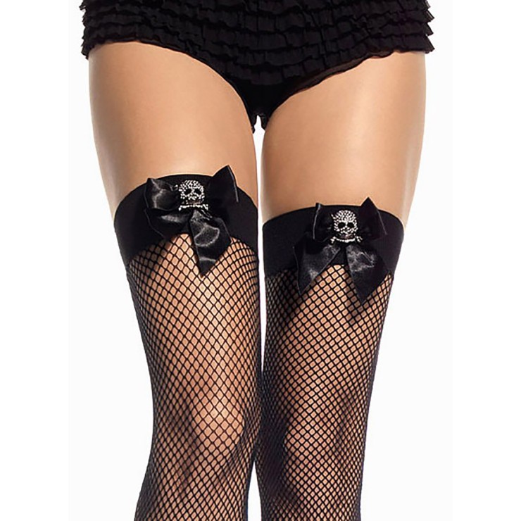 CALZE A RETE CON ELASTICO E CON CHARM TESCHIO IN STRASS 2