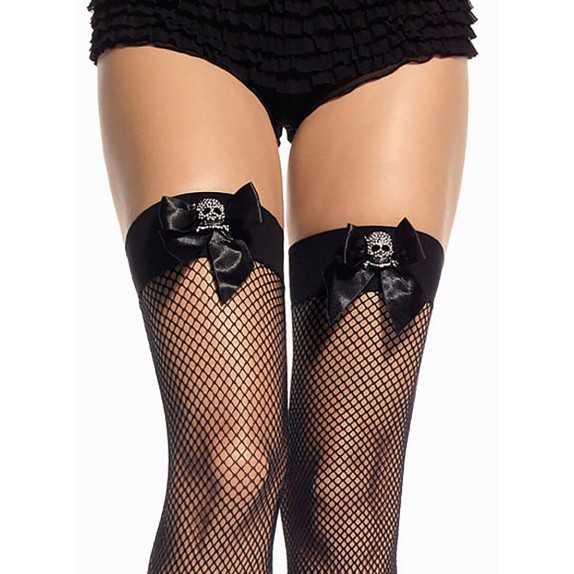 CALZE A RETE CON ELASTICO E CON CHARM TESCHIO IN STRASS