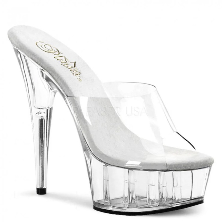 SANDALO SEXY TRASPARENTE TACCO 15 CM DEL601/C/M