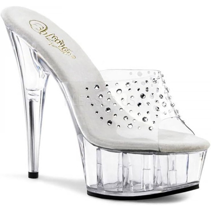 SANDALO SEXY POLE LAP DANCE CON STRASS TACCO 15 CM