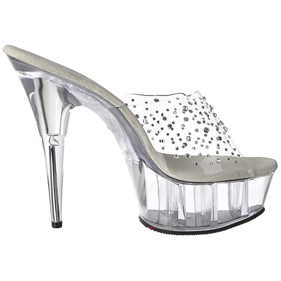 SANDALO SEXY POLE LAP DANCE CON STRASS TACCO 15 CM