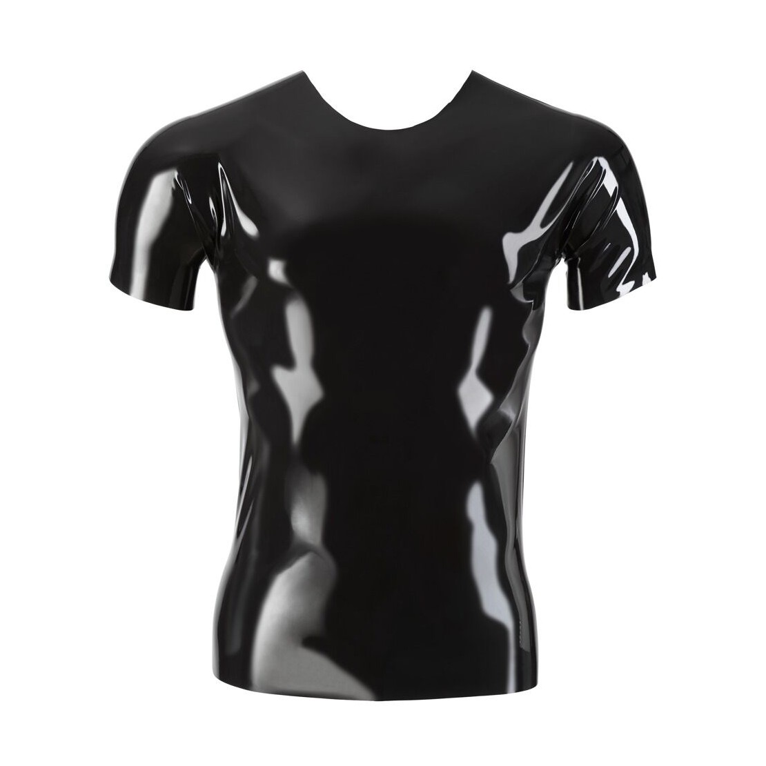 MAGLIETTA SEXY PER UOMO IN LATEX MANICHE CORTE