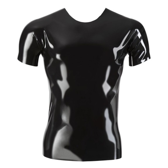 MAGLIETTA SEXY PER UOMO IN LATEX MANICHE CORTE