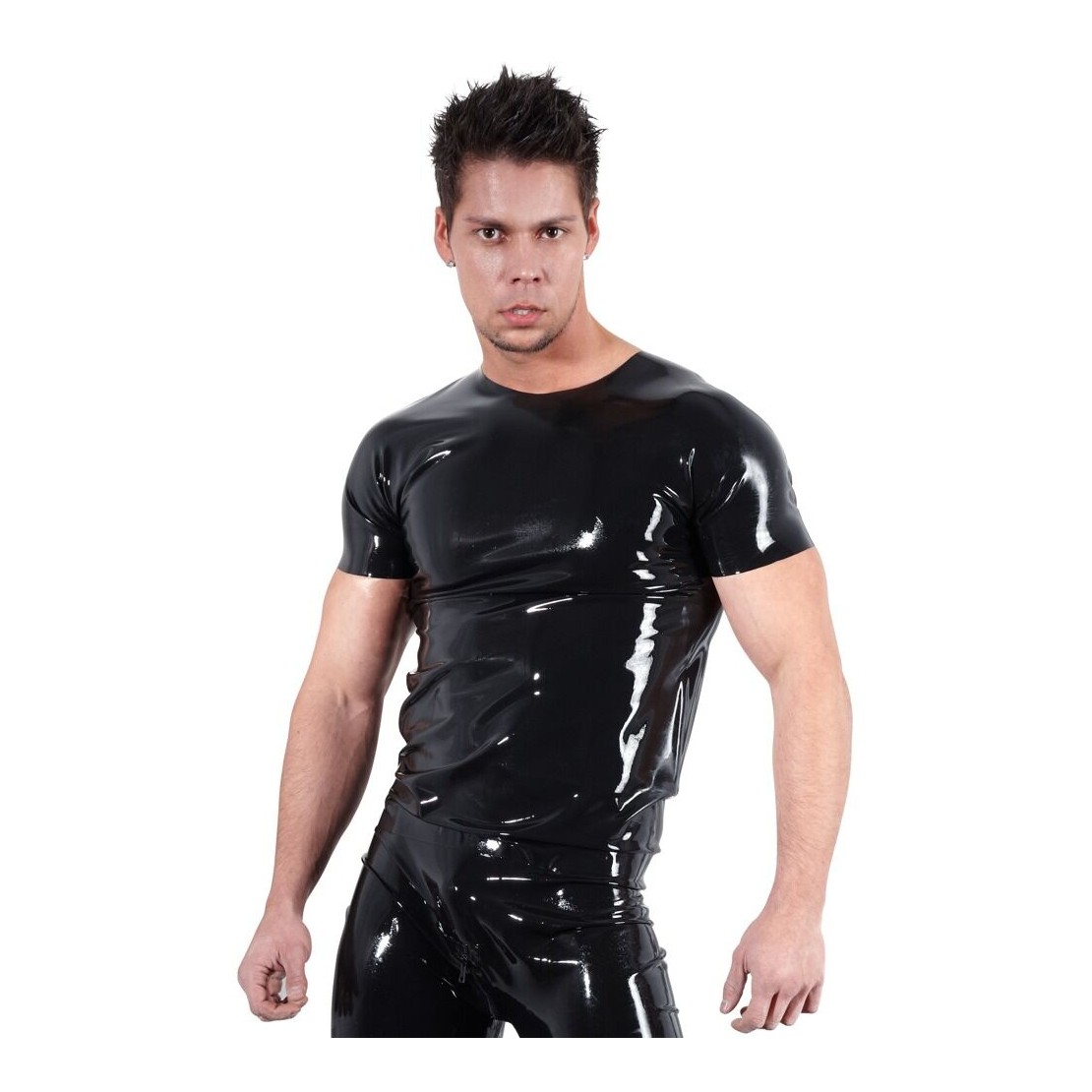 LATEX SHIRT MAGLIETTA UOMO MANICHE CORTE