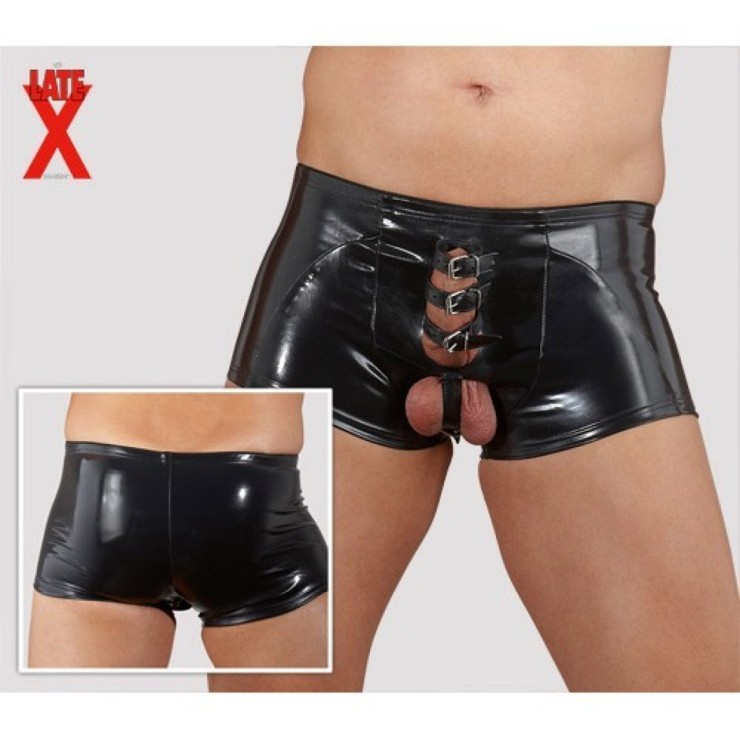 BOXER UOMO IN LATEX CON CINGHIE FALLICHE