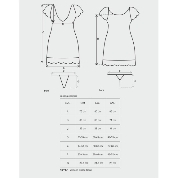 BABYDOLL CON PERIZOMA IMPERIA CON PIZZO
