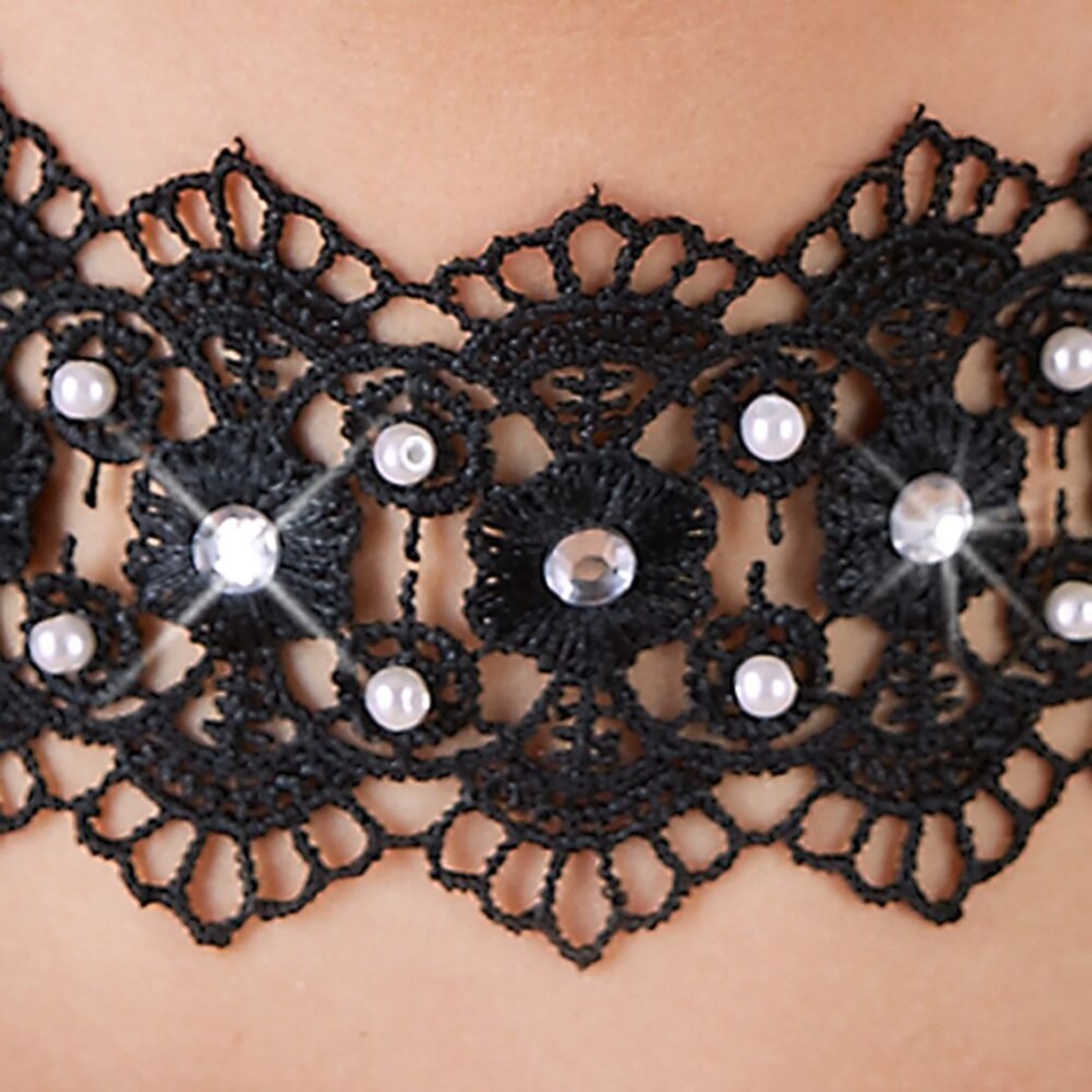COLLARE SEXY IN PIZZO CON STRASS HALSBAND