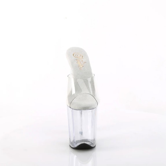 SANDALO  SEXY TACCO 20 CM TRASPARENTE  ZEPPA A RIGHE