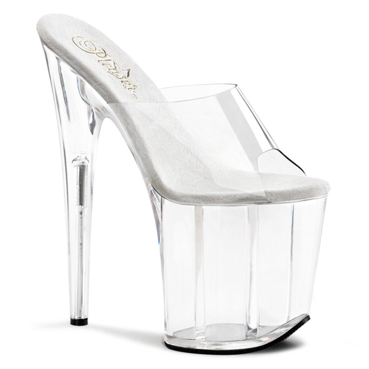SANDALO  SEXY TACCO 20 CM TRASPARENTE  ZEPPA A RIGHE