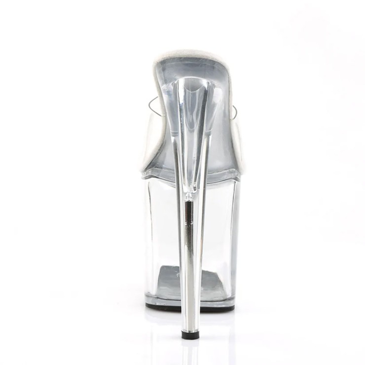 SANDALO  SEXY TACCO 20 CM TRASPARENTE  ZEPPA A RIGHE 2