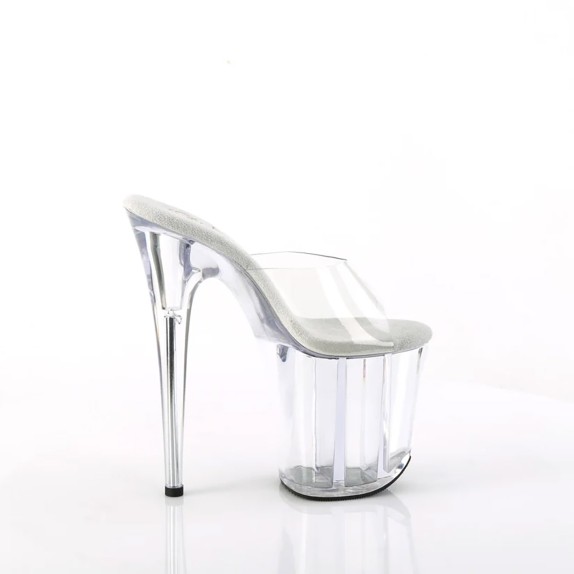 SANDALO  SEXY TACCO 20 CM TRASPARENTE  ZEPPA A RIGHE