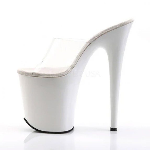 SCARPE SANDALO SEXY BIANCHE TACCO 20 CM PER LAP POLE DANCE