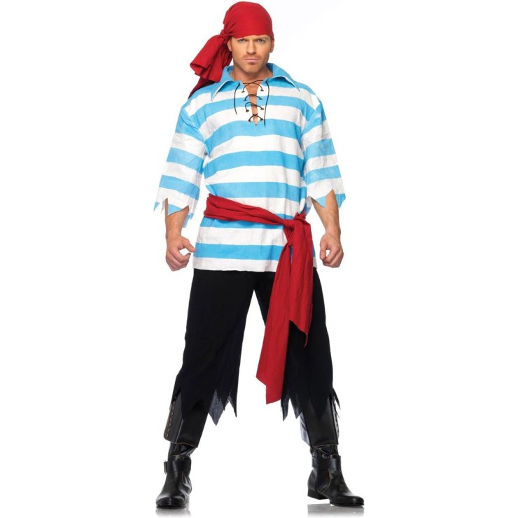COSTUME TRAVESTIMENTO SEXY PER UOMO DA PIRATA 4 PEZZI