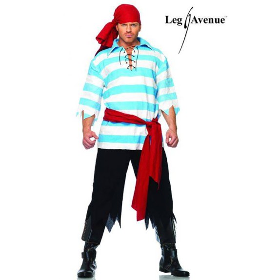 COSTUME TRAVESTIMENTO SEXY PER UOMO DA PIRATA 4 PEZZI