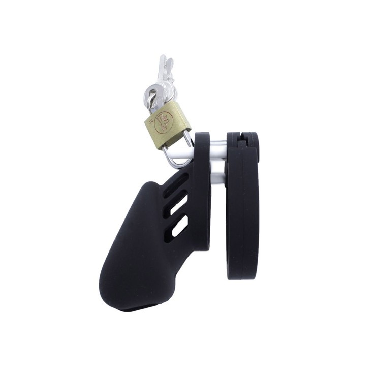 CINTURA DI CASTITA' PER UOMO SEX TOY IN SILICONE NERO... 2