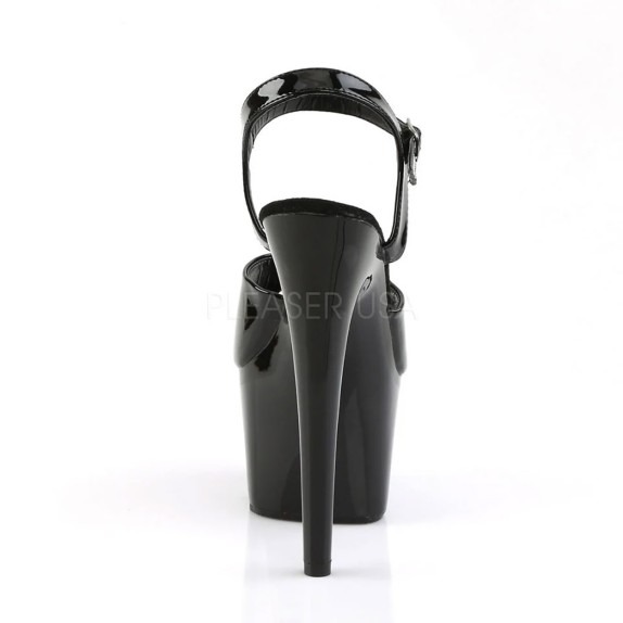 SCARPE TACCO ALTO 17-18 CM NERE LAP DANCE CON CINTURINO