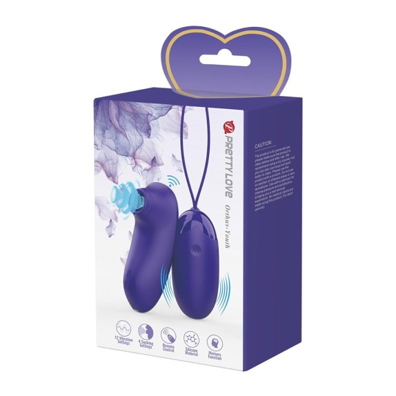 OVETTO VIBRANTE+SUCCHIACLITORIDE USB WIRELESS IN SILICONE ORTHUS PRETTY LOVE