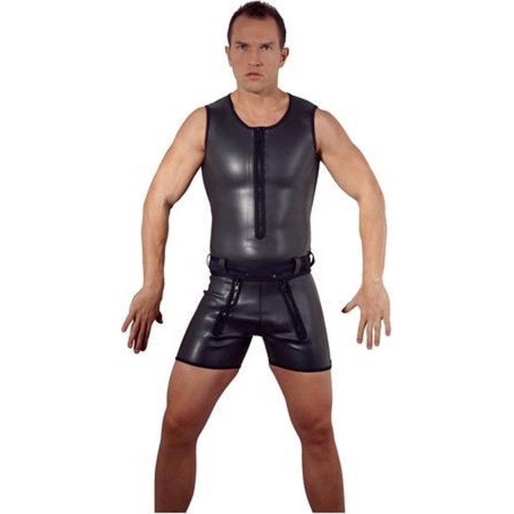 TUTA IN LATTICE ELASTICIZZATO PER UOMO NERA CON ZIP 2