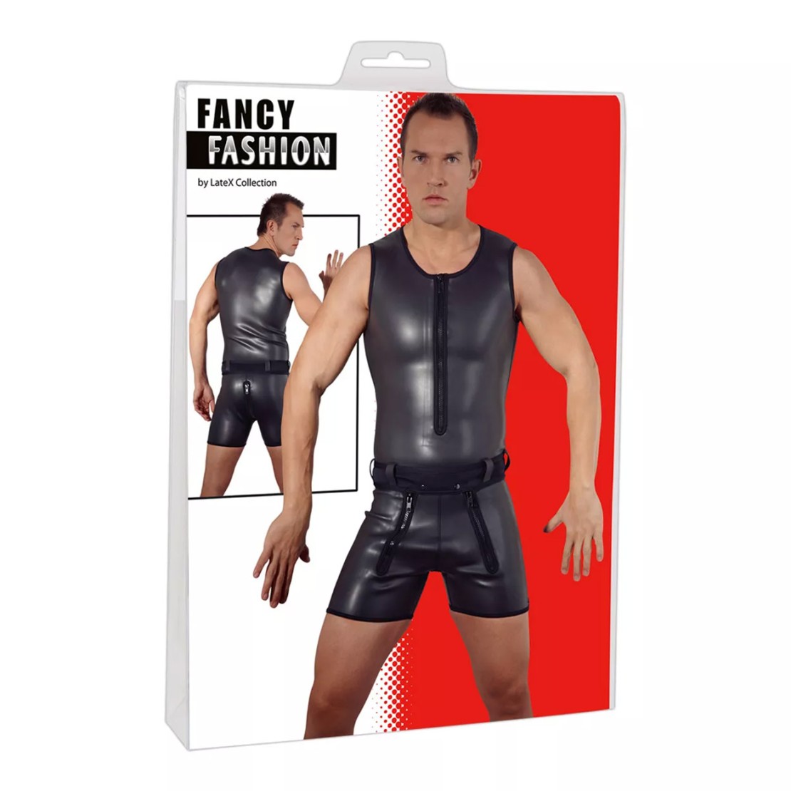 TUTA IN LATTICE ELASTICIZZATO PER UOMO NERA CON...