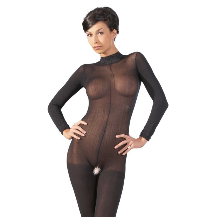TUTA VELATA APERTA SEXY PER DONNA CON COLLO IN PIZZO 2