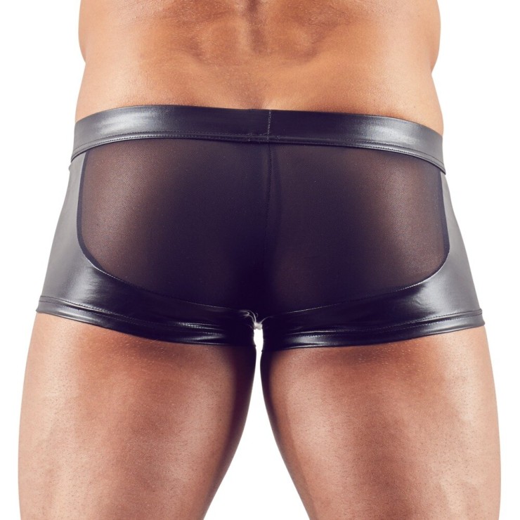 SEXY BOXER PER UOMO IN SPANDEX E MICRO RETE CON ZIP 2