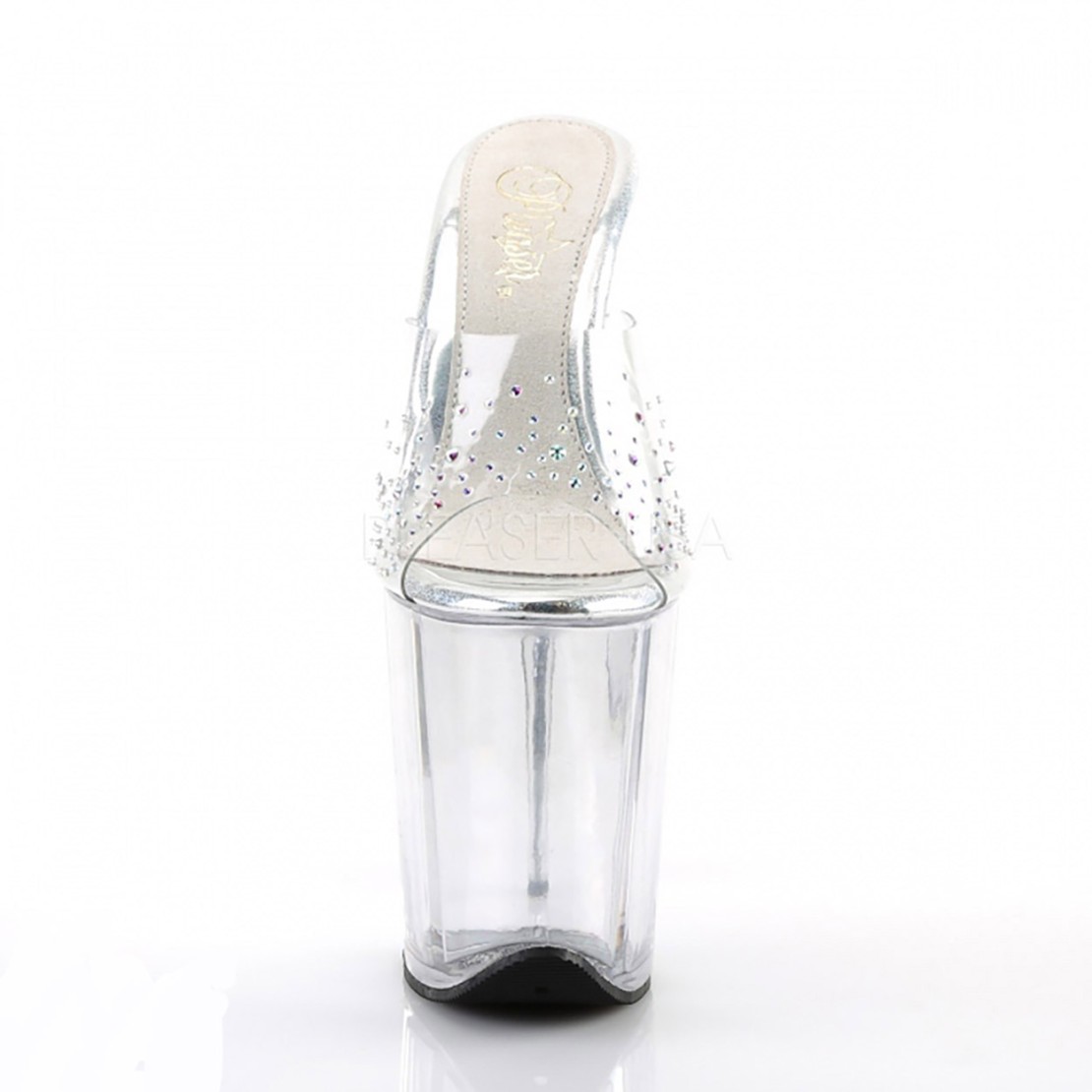 SANDALO CON STRASS TACCO 20 CM ZEPPA A RIGHE