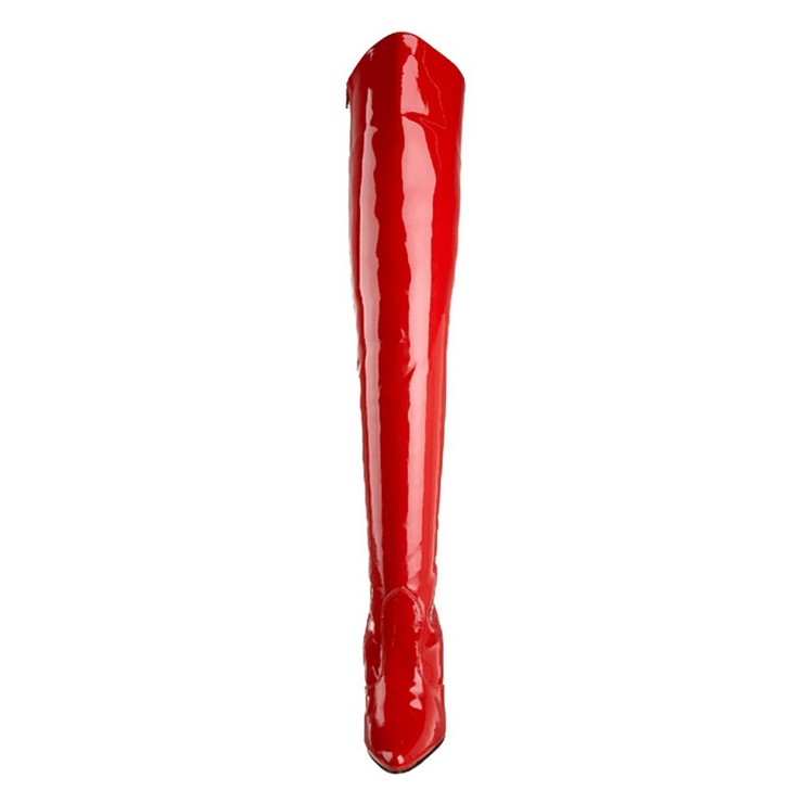 STIVALI SEXY PER DONNA IN VERNICE ROSSA SOPRA IL... 2